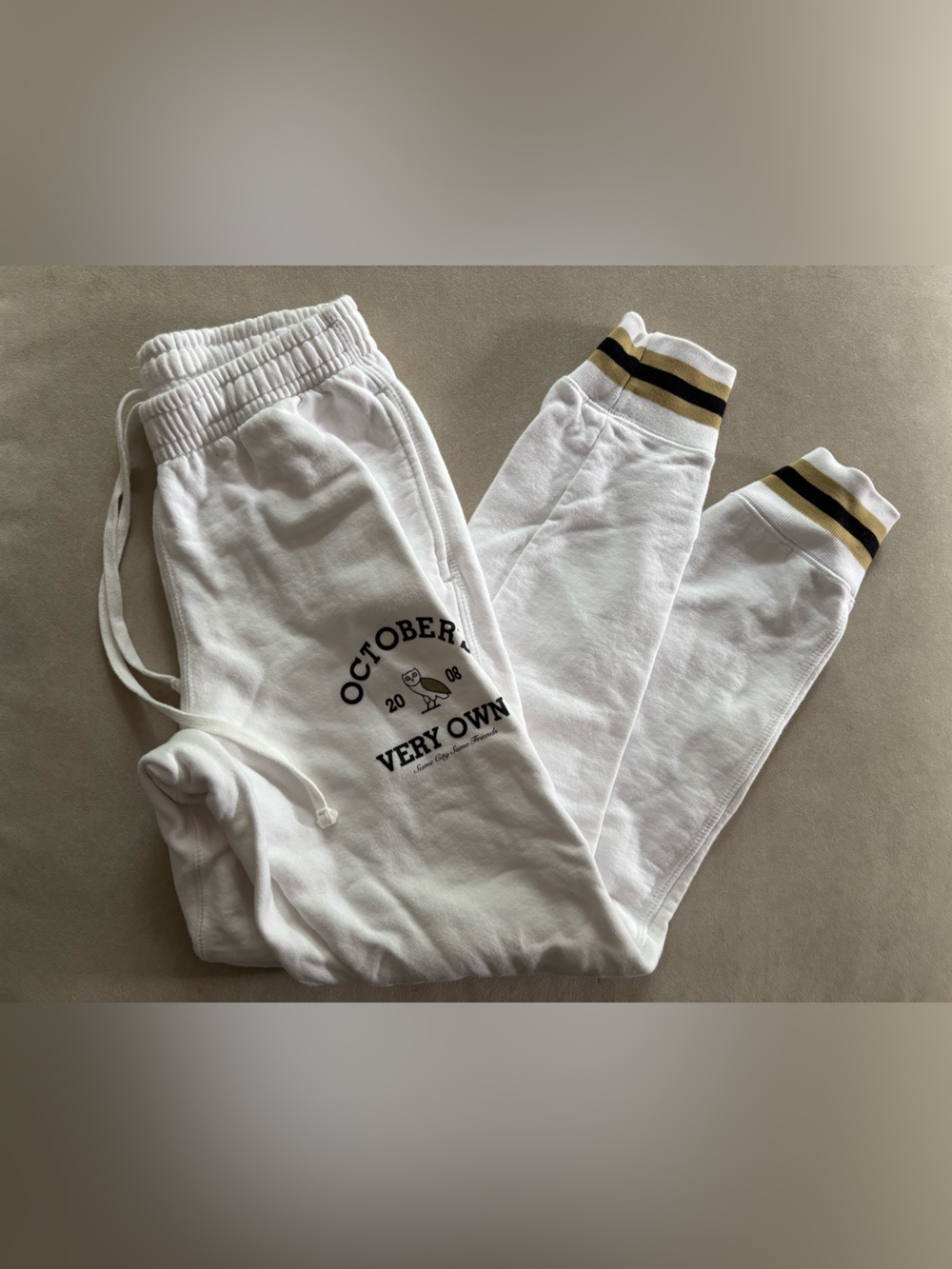 OVO White Drawstring Joggers